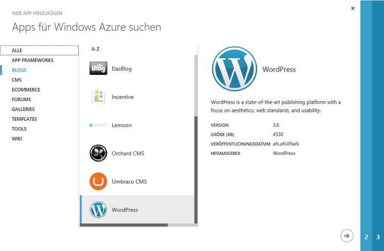 Azure blog selection